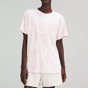 Lululemon All Yours Short Sleeve Vitasea In Cirrus Wash White Pink Peony Brier